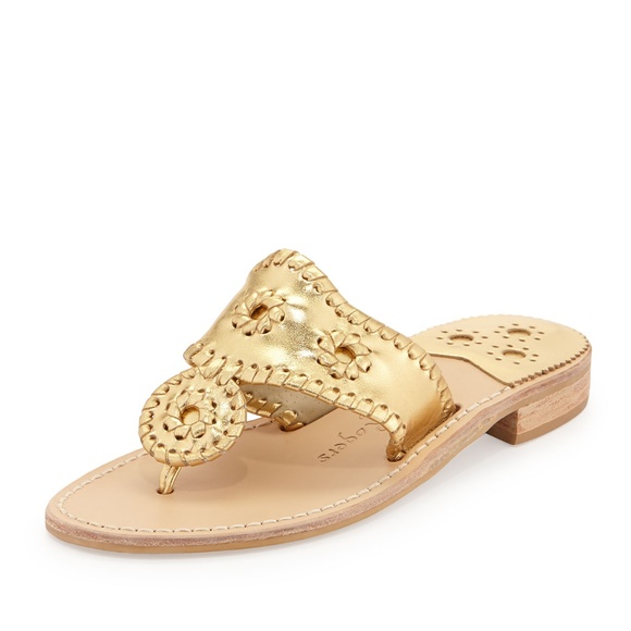 Jack Rogers Gold Navajo Hamptons Palm Beach Sandal - Picture 2 of 8